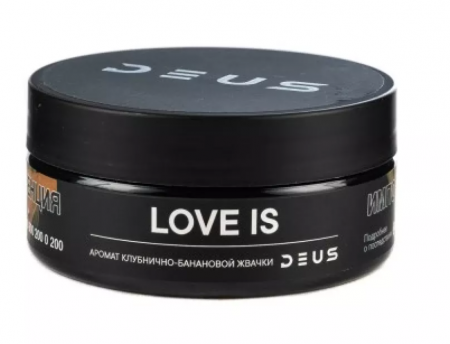 DEUS 100г (Love is (Клубнично-банановая жвачка), Крепкий)